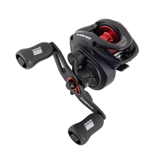 Black Max fishing reel on a white background
