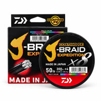 Daiwa J-Braid Expedition X8 50lb 300m multi-colour braided line spool