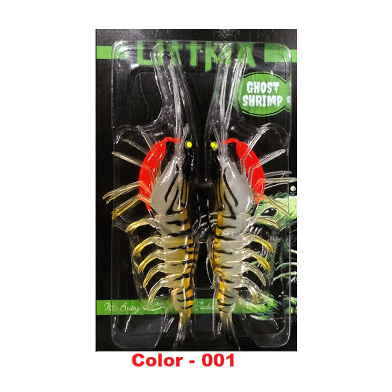 Littma Ghost Shrimp 125mm soft lure with rattle – rigged shrimp lure ideal for barramundi, mangrove jack, and grouper fishing in saltwater structure
