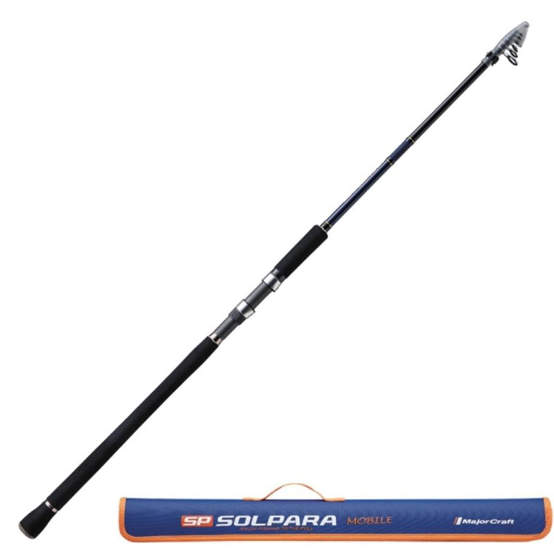 Compact travel-ready Major Craft Solpara rod collapsed for easy storage