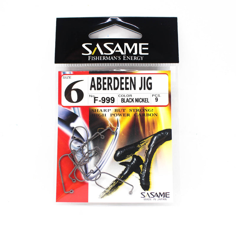 Sasame Aberdeen Jig Hook with sleek black nickel finish