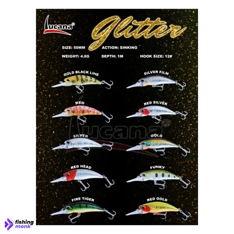Lucana Glitter Sinking Minnow | Size: 50mm | 4.8g - Lure