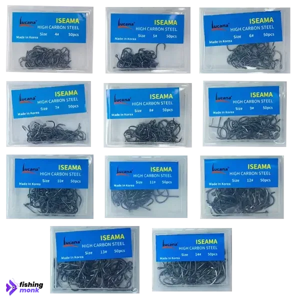 Lucana Iseama High Carbon Steel Hooks | Size: #4-15 | 50pcs/box - Fishingmonk Lucana Iseama High Carbon Steel Hooks | Size: #4-15 | 50pcs/box - Fishingmonk