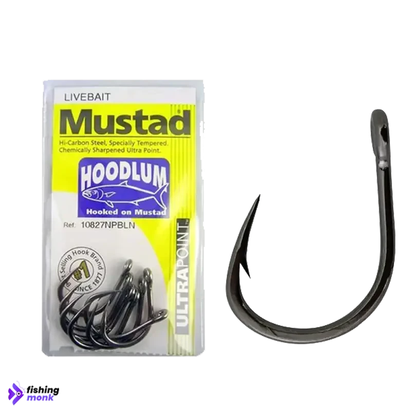 Mustad 10827NPBLN Hoodlum Live Bait 4x Strong Fishing Hooks 7/0