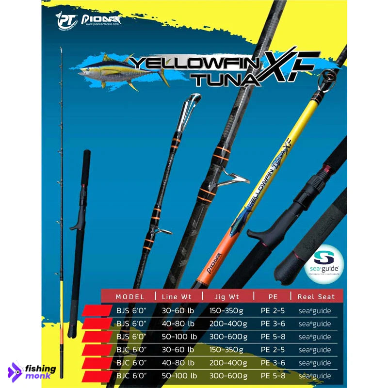 Pioneer Yellowfin Tuna XF Power Graphite 6ft Jigging Rod