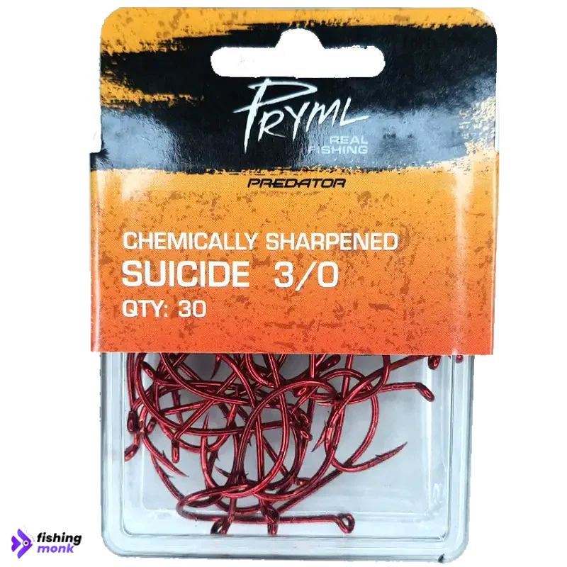 Pryml Predator Red Suicide Hooks - 3/0 - Fishing Hook