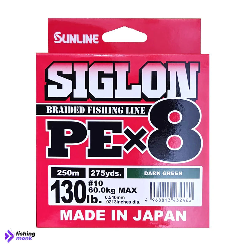 Sunline Ligne PE X8 Siglon 250M PE 10 130LB Vert Foncé (2462