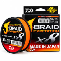 Daiwa J-Braid Expedition X8 30lb 500m orange braided line spool