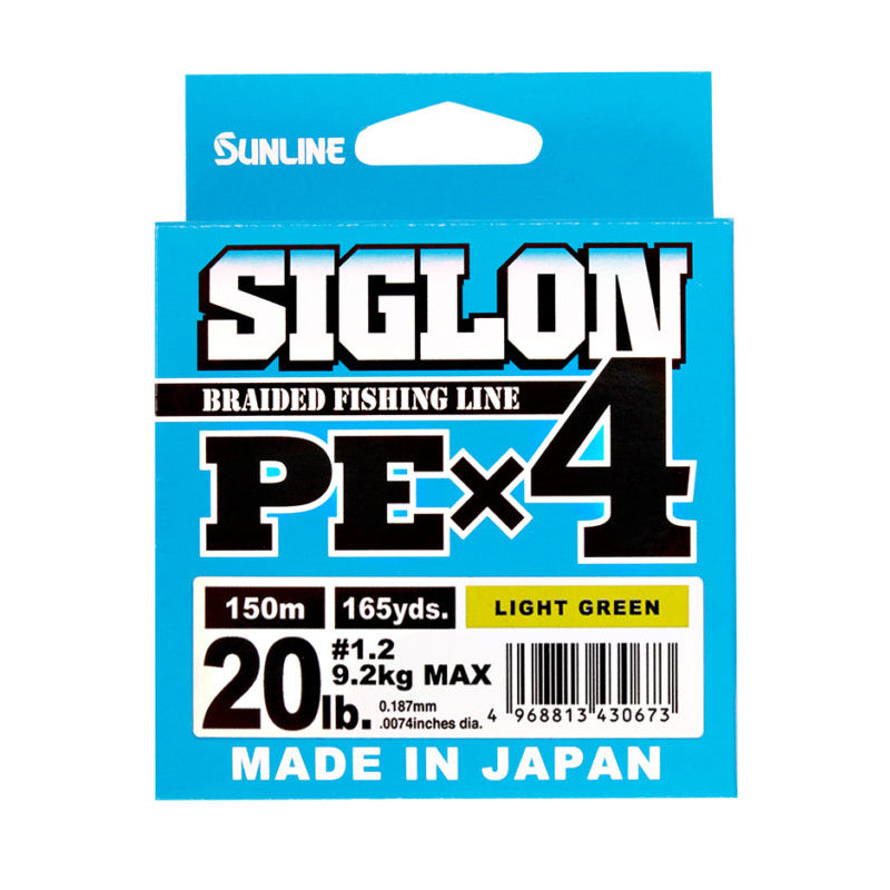 Sunline SIGLON PE×4 Braided Fishing Line spool – 30lb green PE line