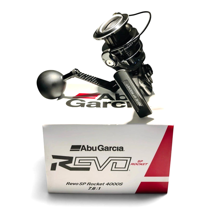 Abu Garcia Revo SP Rocket 4000S high-speed saltwater spinning reel - lightweight 225g design with 7.6:1 gear ratio