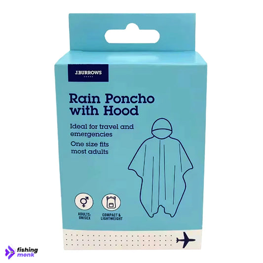 J.BURROWS Rain Poncho with Hood - Free size fits most