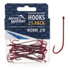 Jarvis  ShanWalker Chemically Sharpened Red Worm Longk Hook | 25pcs/pkt