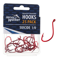 JARVIS WALKER CHEMICALLY SHARPENED SUICIDE HOOKS - 25 PACKS