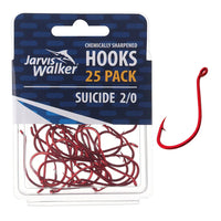 JARVIS WALKER CHEMICALLY SHARPENED SUICIDE HOOKS - 25 PACKS