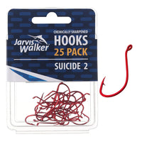 JARVIS WALKER CHEMICALLY SHARPENED SUICIDE HOOKS - 25 PACKS