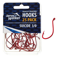 JARVIS WALKER CHEMICALLY SHARPENED SUICIDE HOOKS - 25 PACKS