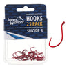 Jarvis Walker Chemically Sharpened Red Suicide Hook | 25pcs/pkt