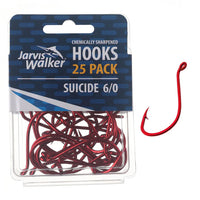 JARVIS WALKER CHEMICALLY SHARPENED SUICIDE HOOKS - 25 PACKS