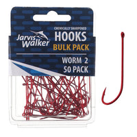 JARVIS WALKER CHEMICALLY SHARPENED LONG SHANK/WORM HOOKS - 50 PACKS