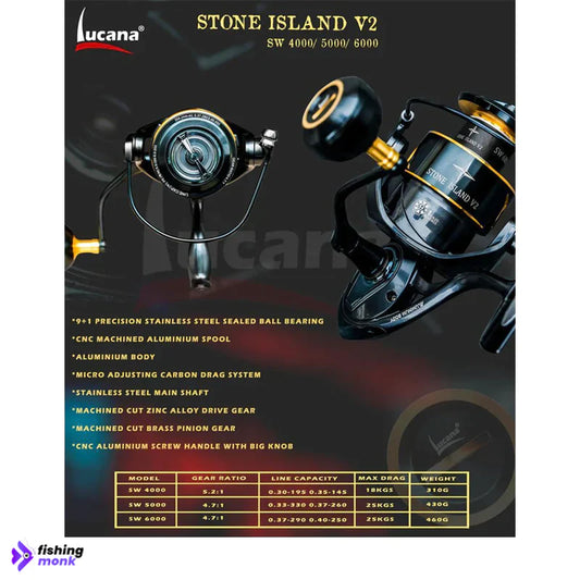 Lucana Stone Island V2 SW Spinning Reel | 5000