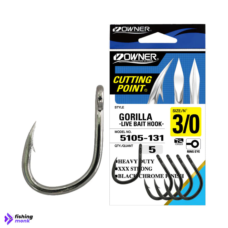 Owner Cutting Point Gorilla Live Bait Hooks | #Size 1/0 - 4/0