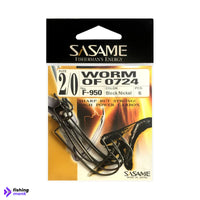 Sasame Worm F-950 Black Nickel Hooks #3/0 - #2 with sharp needle point and corrosion-resistant coating